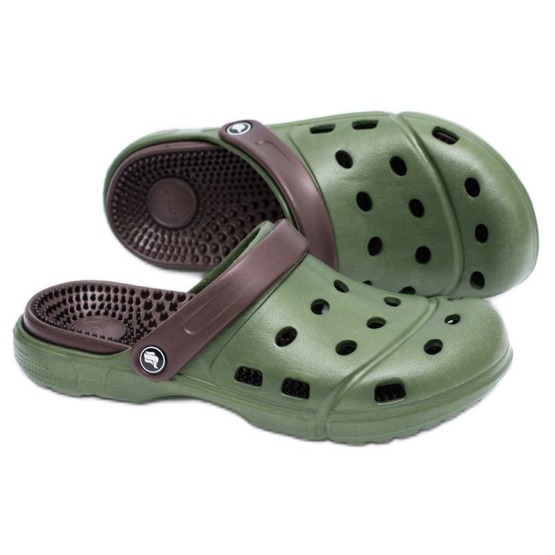 Flameshoes Chaussons de jardin pour hommes Kroks Eva Vert brun 2