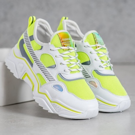 SHELOVET Baskets fluo blanche jaune 4