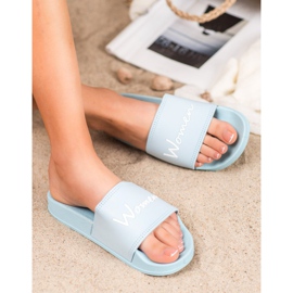Small Swan Pantoufles Bleues Femmes 1