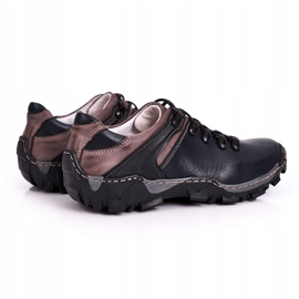 Bednarek Polish Shoes Chaussures de trekking en cuir pour hommes Filippo bleu marine 1