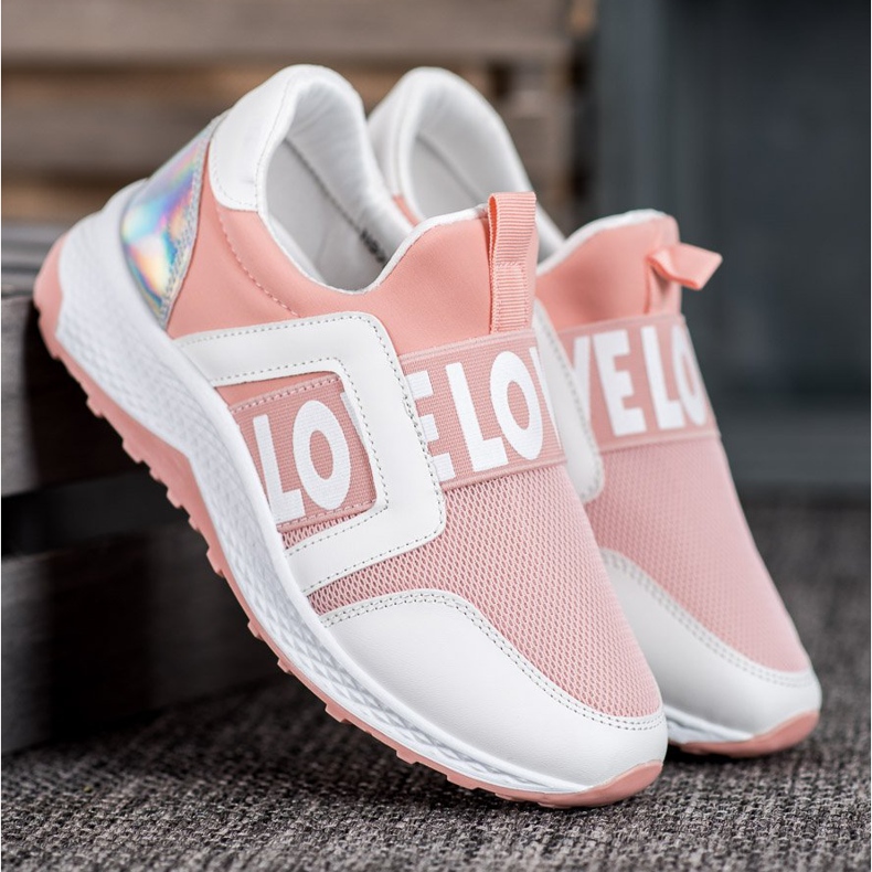 Seastar Slipons sur la plate-forme d'amour blanche rose 1