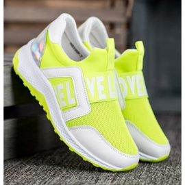 Seastar Slipons sur la plate-forme d'amour blanc vert 2