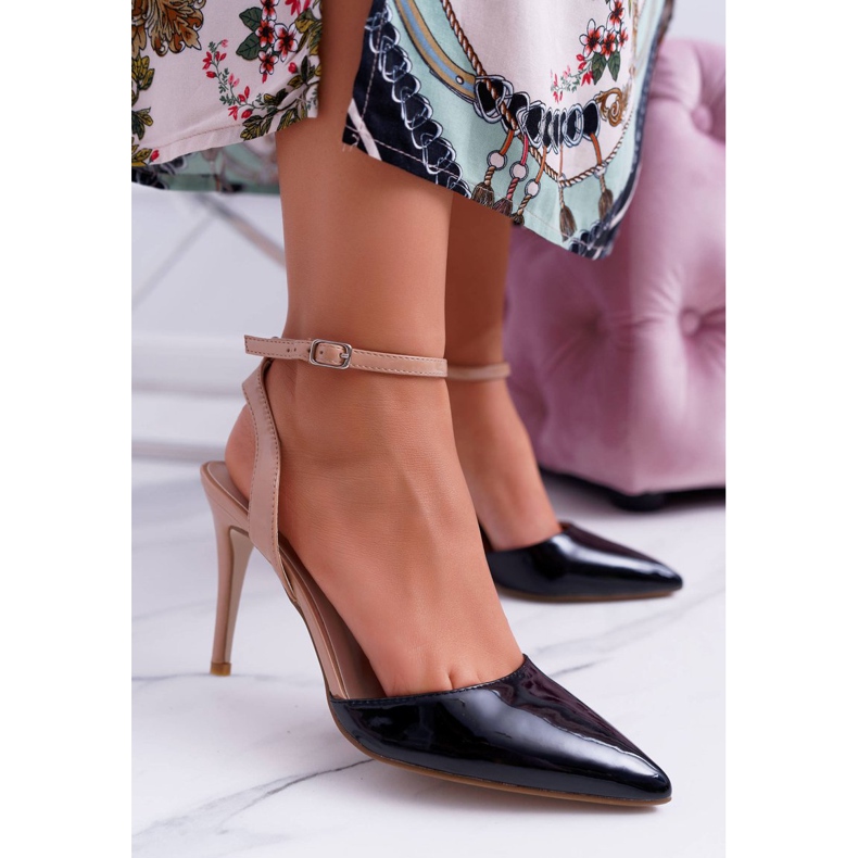 Sandales Talons Hauts Femme Noir Beige Ergola brun le noir 2