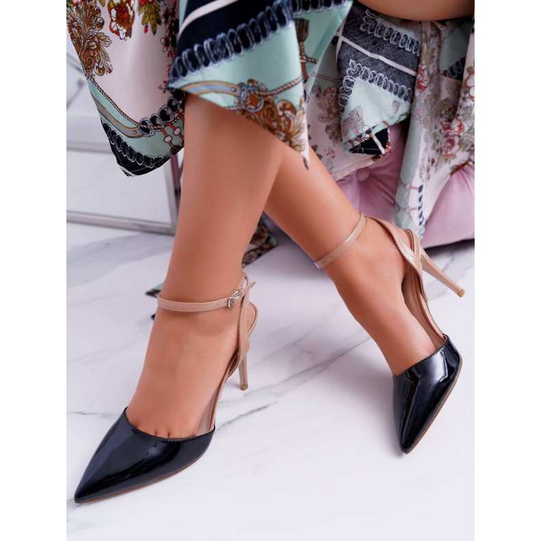 Sandales Talons Hauts Femme Noir Beige Ergola brun 1