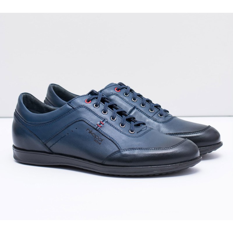 Chaussures Homme Bleu Marine En Cuir Nikopol Casual Polver 1