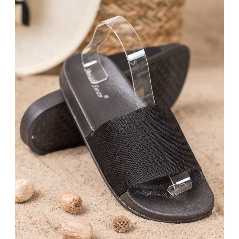 Small Swan Pantoufles Décontractées noir 1