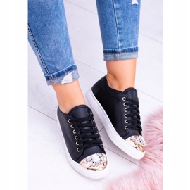 Baskets Lu Boo noires avec cristaux brillants 2