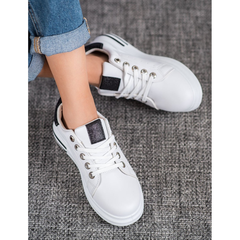 Diamantique Chaussures de sport sur la plate-forme blanc 2