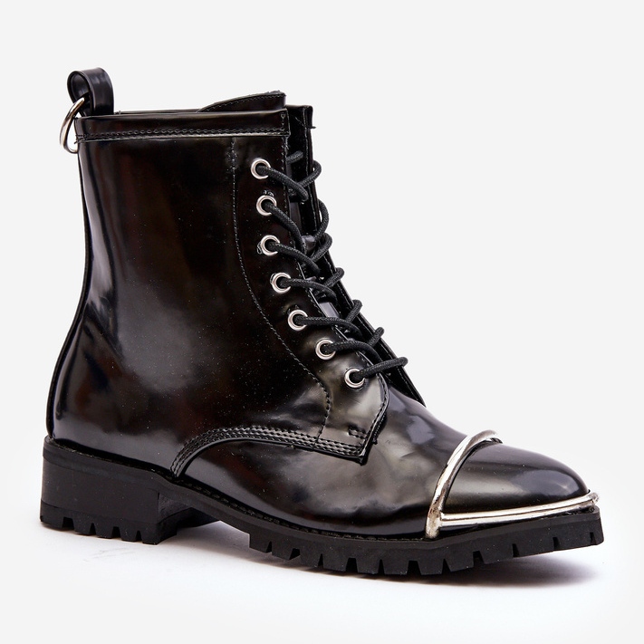 Bottes pour femmes Lu Boo Black Workers avec une armature en acier Jacksy noir 1