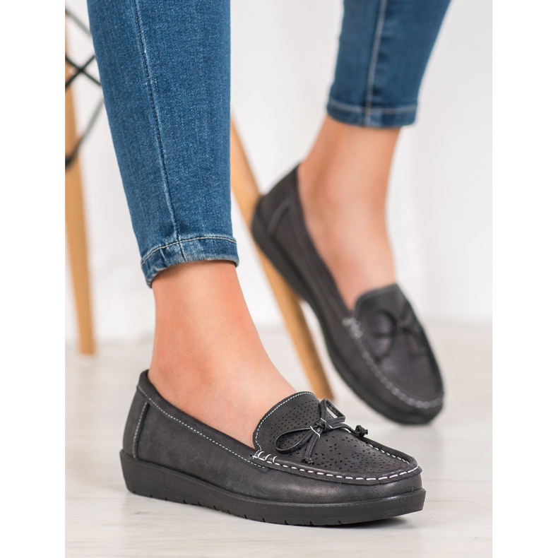 SHELOVET Mocassins confortables le noir 2 SHELOVET Mocassins confortables le noir 2