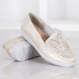 SHELOVET Mocassins confortables doré 1