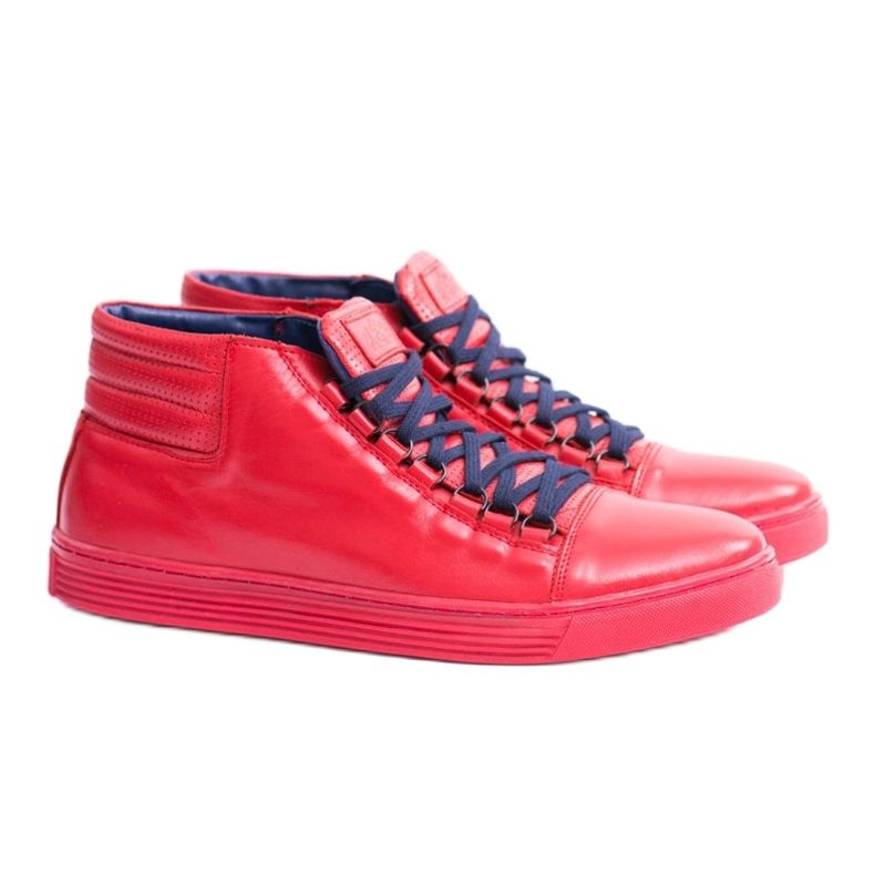 KENT Baskets Torres Homme Rouges En Cuir 1 KENT Baskets Torres Homme Rouges En Cuir 1