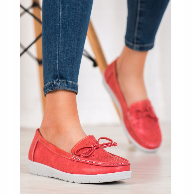 SHELOVET Mocassins confortables rouge 1 SHELOVET Mocassins confortables rouge 1