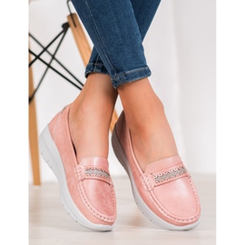 SHELOVET Mocassins confortables sur la plate-forme rose 2