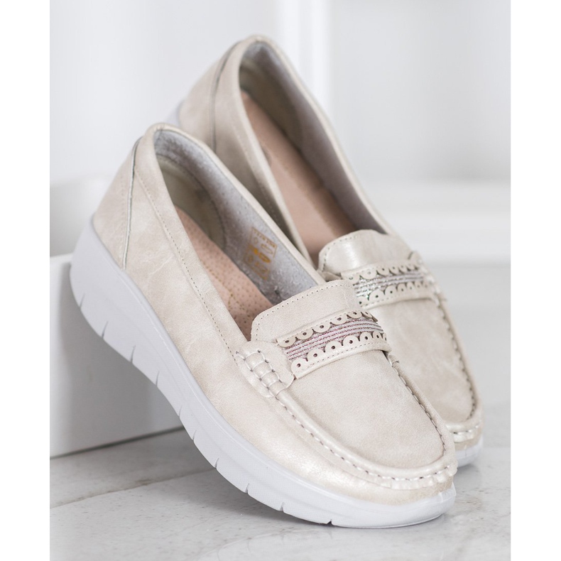 SHELOVET Mocassins confortables sur la plate-forme jaune 2