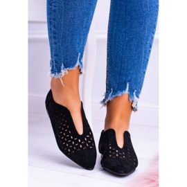 Chaussures à enfiler Synthia pour femmes en daim noir Lu Boo le noir 4