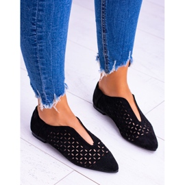Chaussures à enfiler Synthia pour femmes en daim noir Lu Boo le noir 5