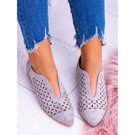 Chaussures à enfiler Synthia pour femmes en daim gris Lu Boo 2