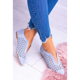 Chaussures Slip-on Synthia pour femmes en daim bleu Lu Boo 5