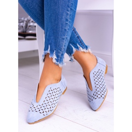 Chaussures Slip-on Synthia pour femmes en daim bleu Lu Boo 3
