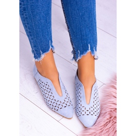 Chaussures Slip-on Synthia pour femmes en daim bleu Lu Boo 4