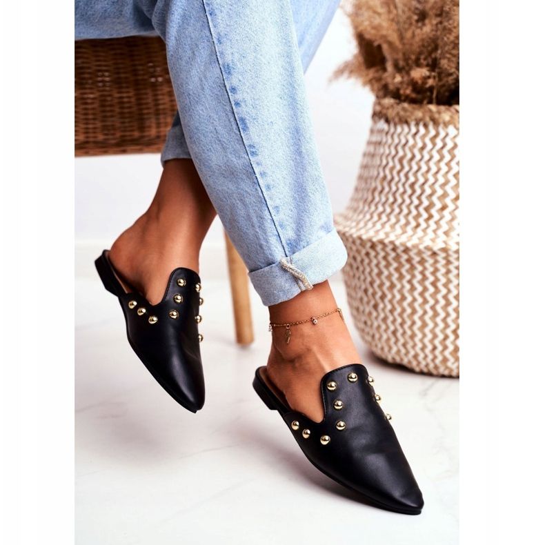 Lu Boo Chaussons Femme Mule Seniorita Noir le noir 1