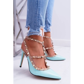 Escarpins femme VICES, laqués, bleus, avec jets Valenti 2