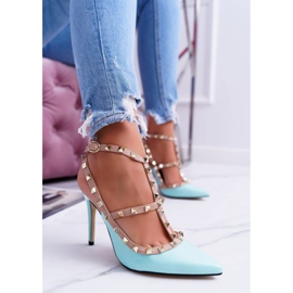 Escarpins femme VICES, laqués, bleus, avec jets Valenti 1