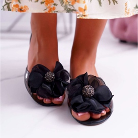 Lu Boo | Ballerines Caoutchouc Fleurs Meliski Noir Candela 2