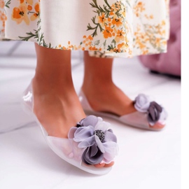 Lu Boo | Ballerines Caoutchouc Fleurs Meliski Blanc Candela 1