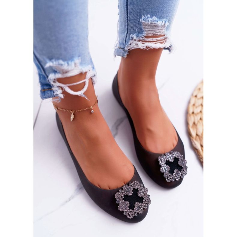 Lu Boo | Ballerines Caoutchouc Noir Meliski Strass Palita le noir 1
