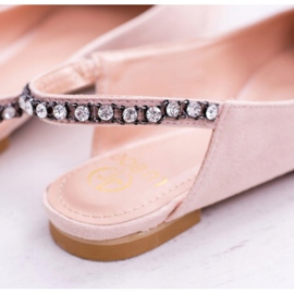 Ballerines en daim rose Lu Boo en strass Spitz Macron 5