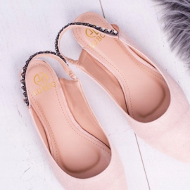 Ballerines en daim rose Lu Boo en strass Spitz Macron 6