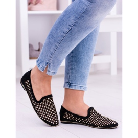 Lu Boo Ballerines Ajourées Noires Lordsy Brads Carmar le noir 3