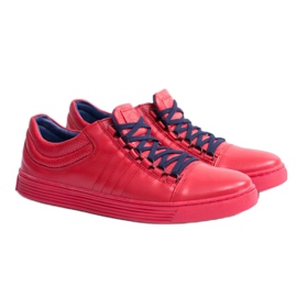 KENT Baskets Homme Elon Rouges En Cuir 1 KENT Baskets Homme Elon Rouges En Cuir 1