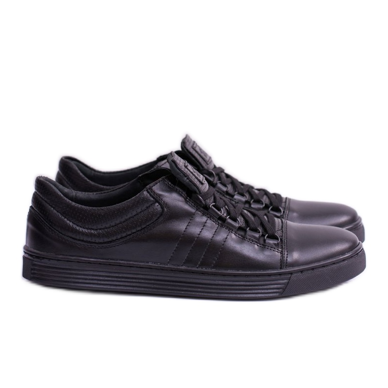 KENT Baskets Homme Elon Noires En Cuir 1