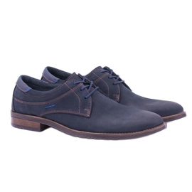 KOMODO Chaussures En Cuir Élégantes Pour Hommes Santiago Bleu Marine 1