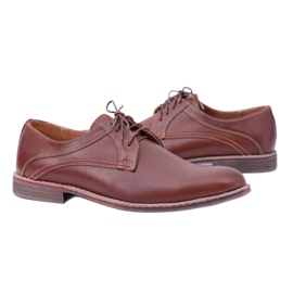 Lema Richelieus en cuir marron formel pour hommes Rick brun 1