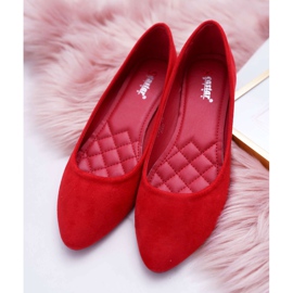 PS1 Ballerines Femme Rouge Daim Bueno 4