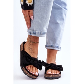 PS1 Pantoufles noires pour femmes sur le nœud en liège Wendy le noir 2 PS1 Pantoufles noires pour femmes sur le nœud en liège Wendy le noir 2