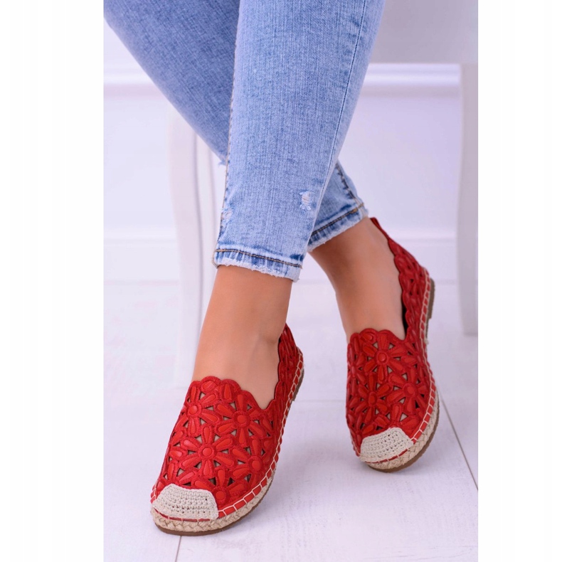 Lu Boo Ballerines Femme Rouge Espadrilles Macarena Flowers 1 Lu Boo Ballerines Femme Rouge Espadrilles Macarena Flowers 1