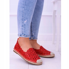 Lu Boo Ballerines Femme Rouge Espadrilles Macarena Flowers 2