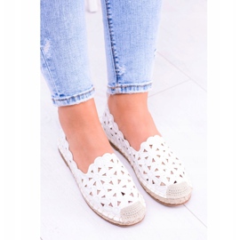Lu Boo Ballerines Femme Espadrilles Blanches Fleurs Macarena 2