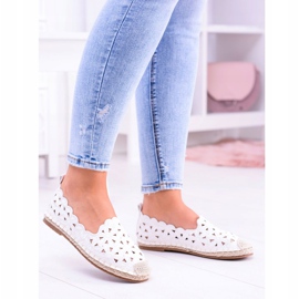 Lu Boo Ballerines Femme Espadrilles Blanches Fleurs Macarena 3