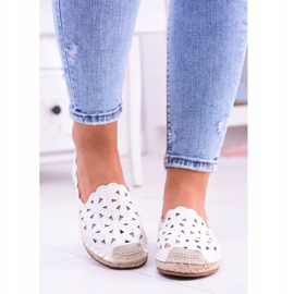 Lu Boo Ballerines Femme Espadrilles Blanches Fleurs Macarena 4