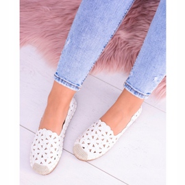 Lu Boo Ballerines Femme Espadrilles Blanches Fleurs Macarena 7