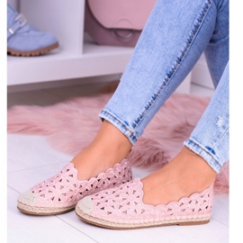 Lu Boo Ballerines Femme Espadrilles Rose Fleurs Macarena 2