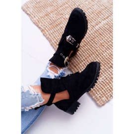 Lu Boo Bottes en daim noires découpées Rock Girl le noir 4