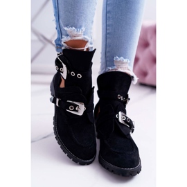 Lu Boo Bottes en daim noires découpées Rock Girl le noir 3