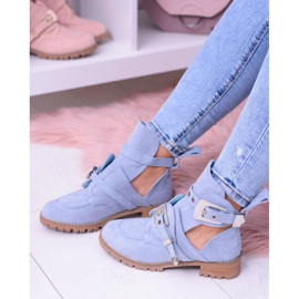 Lu Boo Bottines Découpées En Daim Bleu Rock Girl 6